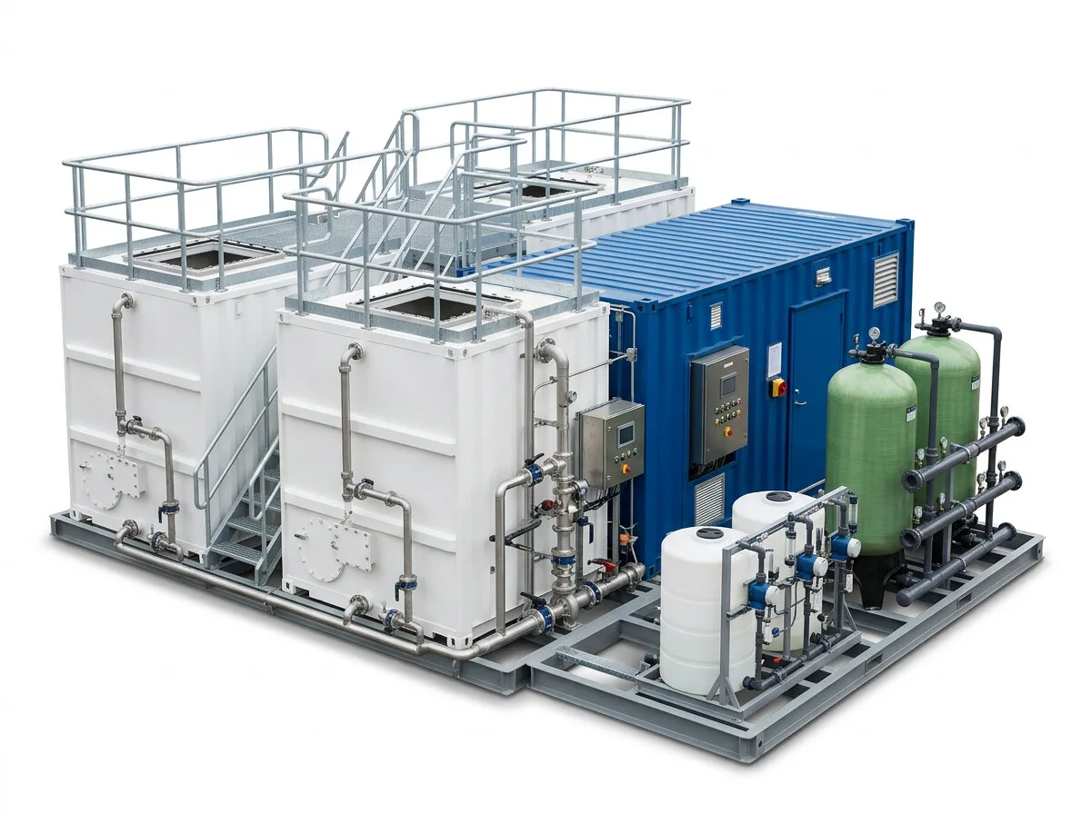 Containerized prepackaged wastewater treatment units